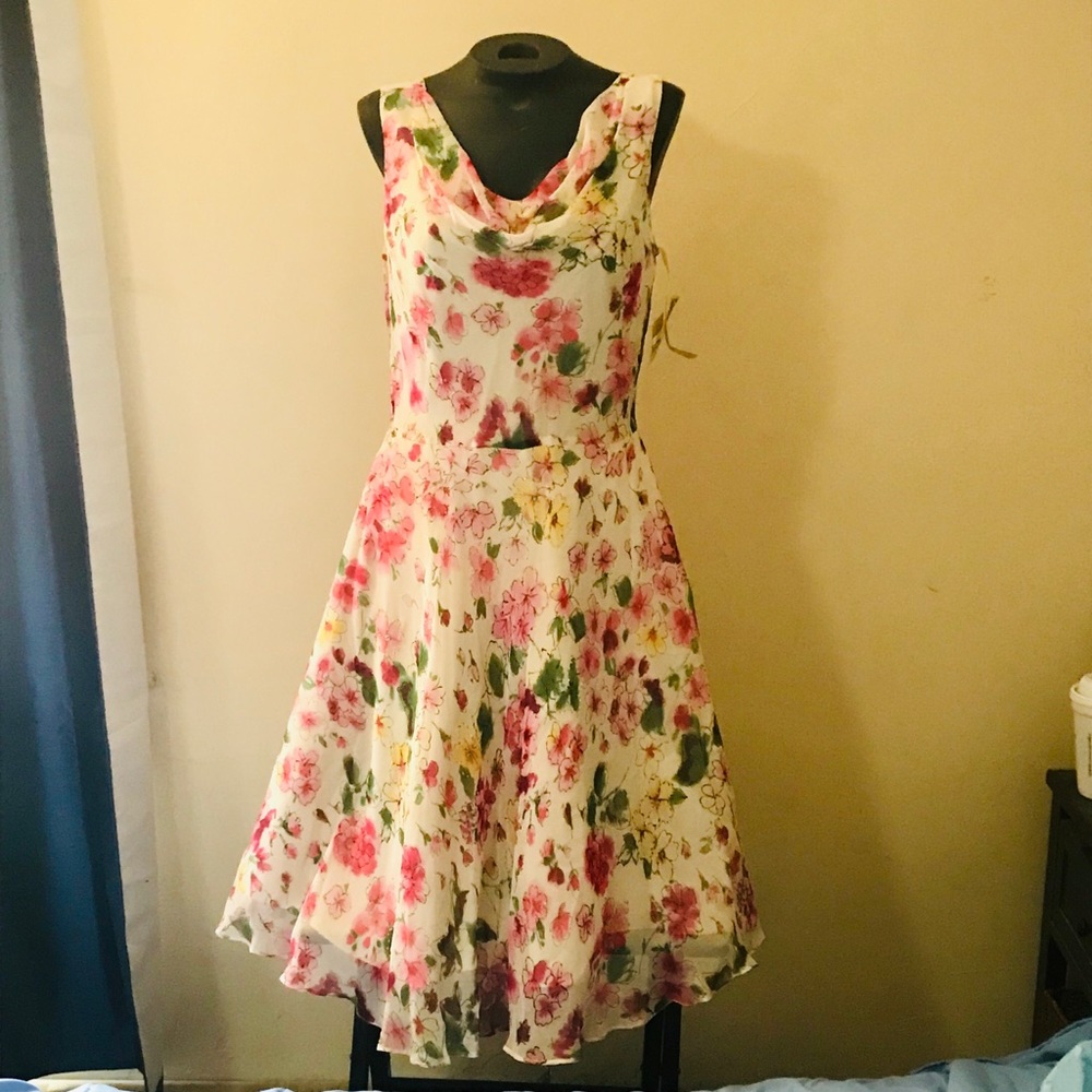 Lapis silk dress fully lined..subtle crinoline